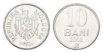Молдавия (Молдова) 10 бань (бани) 2008 KM 7 алюминий UNC 4694-1055