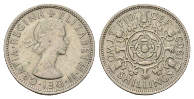Великобритания 2 шиллинга (флорин) 1965 Елизавета II (1952-2022) KM 906, Spink 4146 медно-никель 4183-536