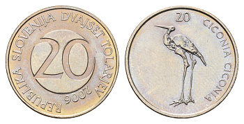 Словения 20 толаров 2006 KM 51 медно-никель UNC 4148-632