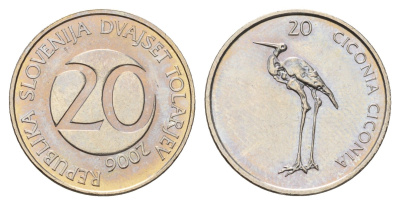 Словения 20 толаров 2006 KM 51 медно-никель UNC 4148-632
