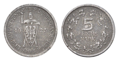 Германия игровой жетон в 5 рейхсмарок 1925 диаметр 16 мм, вес 0,9 гр железо 4705-416