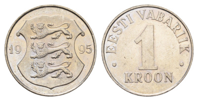 Эстония 1 крона 1995 KM 28 медно-никель aUNC 4688-623