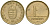 ВЕНГРИЯ 1 ФОРИНТ 1997 ВР KM 692 латунь 4608-847