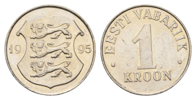 Эстония 1 крона 1995 KM 28 медно-никель aUNC 4688-624