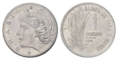 Бразилия 1 сентаво 1975 ФАО - Сахарный тростник KM 585 нержавеющая сталь UNC 4164-241