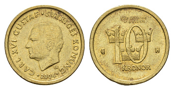 Швеция 10 крон 2004 Карл XVI Густав (1973-) KM 895 нордик 4642-742