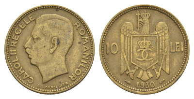 Румыния 10 леев 1930 KM 49 никель латунь 4637-426