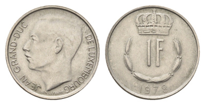 Люксембург 1 франк 1978 Герцог Жан (1964-1999) KM 55 медно-никель 4641-935