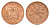 Ямайка 1 цент 1969 герб, фрукт аки KM 45 бронза UNC 4640-1262