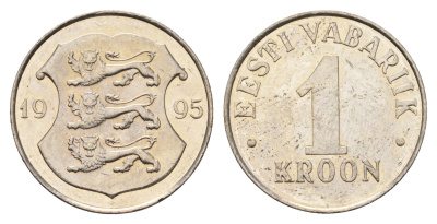 Эстония 1 крона 1995 KM 28 медно-никель aUNC 4688-626