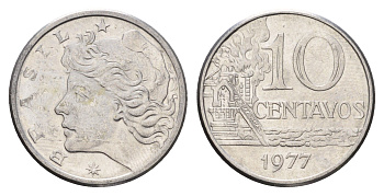 Бразилия 10 сентаво 1977 KM 578.1a нержавеющая сталь UNC 4686-652