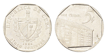 Куба 5 сентаво 1994 Casa Colonial KM 575.1 сталь плакированная никелем 4705-454