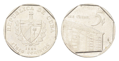 Куба 5 сентаво 1994 Casa Colonial KM 575.1 сталь плакированная никелем 4705-454