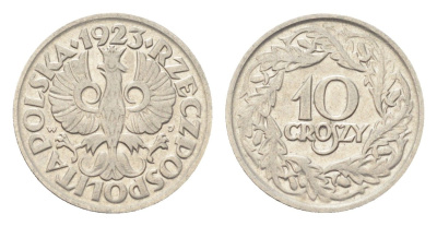 Польша 10 грошей 1923 год-тип Y 11 никель 4705-525