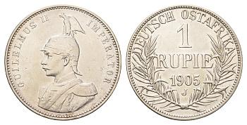Германская Восточная Африка 1 рупия 1905 J KM 10 серебро 1526-1421