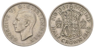 Великобритания 1/2 кроны 1948 Георг VI (1936-1952) KM 866, Spink 4101 медно-никель 4183-724