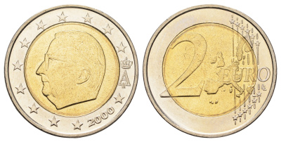 Бельгия 2 евро 2000 Альберт II (1993-2013) KM 231 биметалл UNC 4654-431