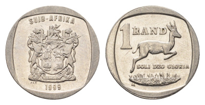 ЮАР 1 ранд 1999 KM 164 медь плакированная никелем 4690-1037
