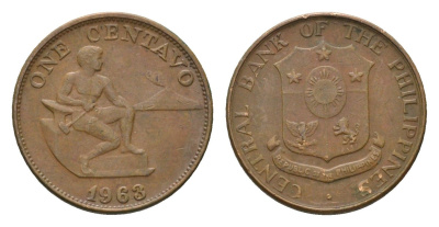 Филиппины 1 сентаво 1963 KM 186 бронза 4567-637