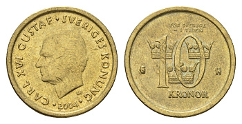 Швеция 10 крон 2004 Карл XVI Густав (1973-) KM 895 нордик 4642-711