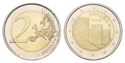 Испания 2 евро 2019 ЮНЕСКО - Авила KM 1451 биметалл UNC 4681-124