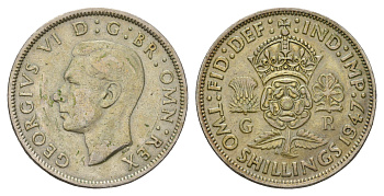 Великобритания 2 шиллинга (флорин) 1947 Георг VI (1936-1952) KM 865, Spink 4102 медно-никель 4183-122