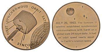 США медаль 1971 спутник Синком II, 1963, 39 мм, 24,4 гр  латунь  PROOF  1066-9-34