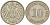ГЕРМАНИЯ 10 ПФЕННИГОВ 1913 D KM 12, J. 13, Weege 8 медно-никель 212-242