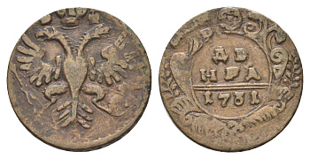 Россия денга 1731 Две черты над годом, Анна Иоанновна (1730-1740) Биткин 272 медь 33-217