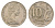 Австралия 10 центов 1970 Елизавета II (1952-2022), птица лирахвост KM 65 медно-никель 4364-4532