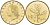 ИТАЛИЯ 20 ЛИР 1970 R, ДУБОВЫЕ ЛИСТЬЯ KM 97.2 алюминиевая бронза UNC 4551-251