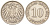 ГЕРМАНИЯ 10 ПФЕННИГОВ 1914 D KM 12, J. 13 медно-никель 190-353