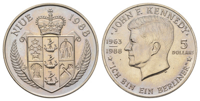 Ниуэ 5 долларов 1988 Джон Кеннеди KM 17 медно-никель BU 1101-1-52