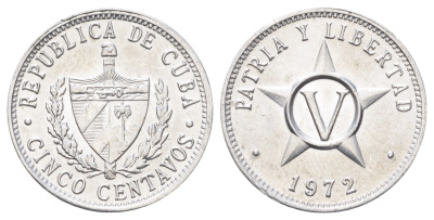 Куба 5 сентаво 1972 KM 34 алюминий UNC 4697-1149