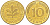 ФРГ 10 ПФЕННИГОВ 1990 G KM 108, J. 383 сталь плакированная латунью 4182-955