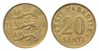 Эстония 20 сентов 1996 KM 23 латунь 4694-1243