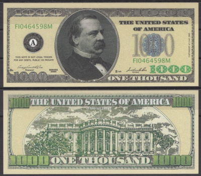 США 1000 долларов 2005 Гровер Кливленд бумага UNC (пресс) 7196-10-1