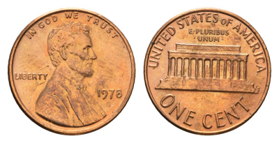 США1 цент1978ЛинкольнKM 201медь цинкUNC4685-534