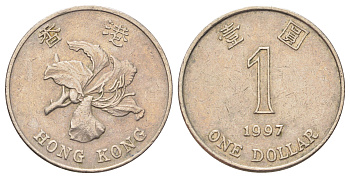Гонконг 1 доллар 1997 KM 69a медно-никель 4700-251