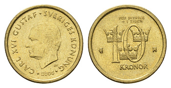 Швеция 10 крон 2005 Карл XVI Густав (1973-) KM 895 нордик 4642-746