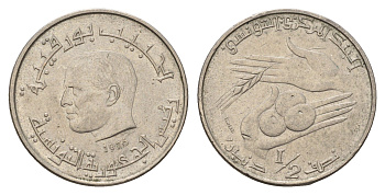 Тунис 1/2 динара 1976 FAO, сбор урожая KM 303 медно-никель 4662-742