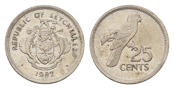 Сейшельские Острова (Сейшелы) 25 центов 1982 KM 49 медно-никель 4701-1165