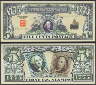 США 5 центов 2005 первый почтмейстер бумага UNC (пресс) 7196-8-2