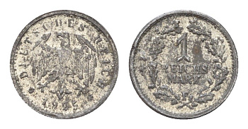 Германия игровой жетон в 1 рейхсмарку 1925 диаметр 12 мм, вес 0,6 гр железо 4705-415
