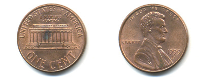 США 1 цент 1999 D, Авраам Линкольн KM 201b цинк плакированный медью 86-353