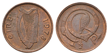 Ирландия 1/2 пенни 1978 птичка KM 19 бронза 4682-528