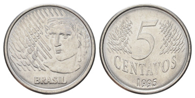 Бразилия 5 сентаво 1995 KM 632 нержавеющая сталь UNC 220-252