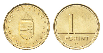 Венгрия 1 форинт 1993 KM 692 никель латунь UNC 4705-1143
