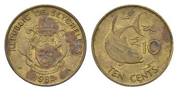 Сейшельские Острова (Сейшелы) 10 центов 1982 KM 48 латунь 4685-943