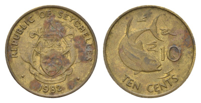 Сейшельские Острова (Сейшелы) 10 центов 1982 KM 48 латунь 4685-943